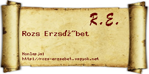 Rozs Erzsébet névjegykártya