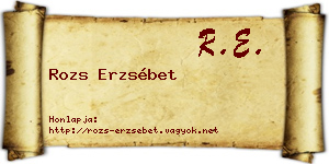 Rozs Erzsébet névjegykártya